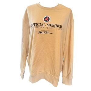 Air Jordan Sweatshirt Men's L Beige Long Sleeve Streetwear Athleisure Hypebeast